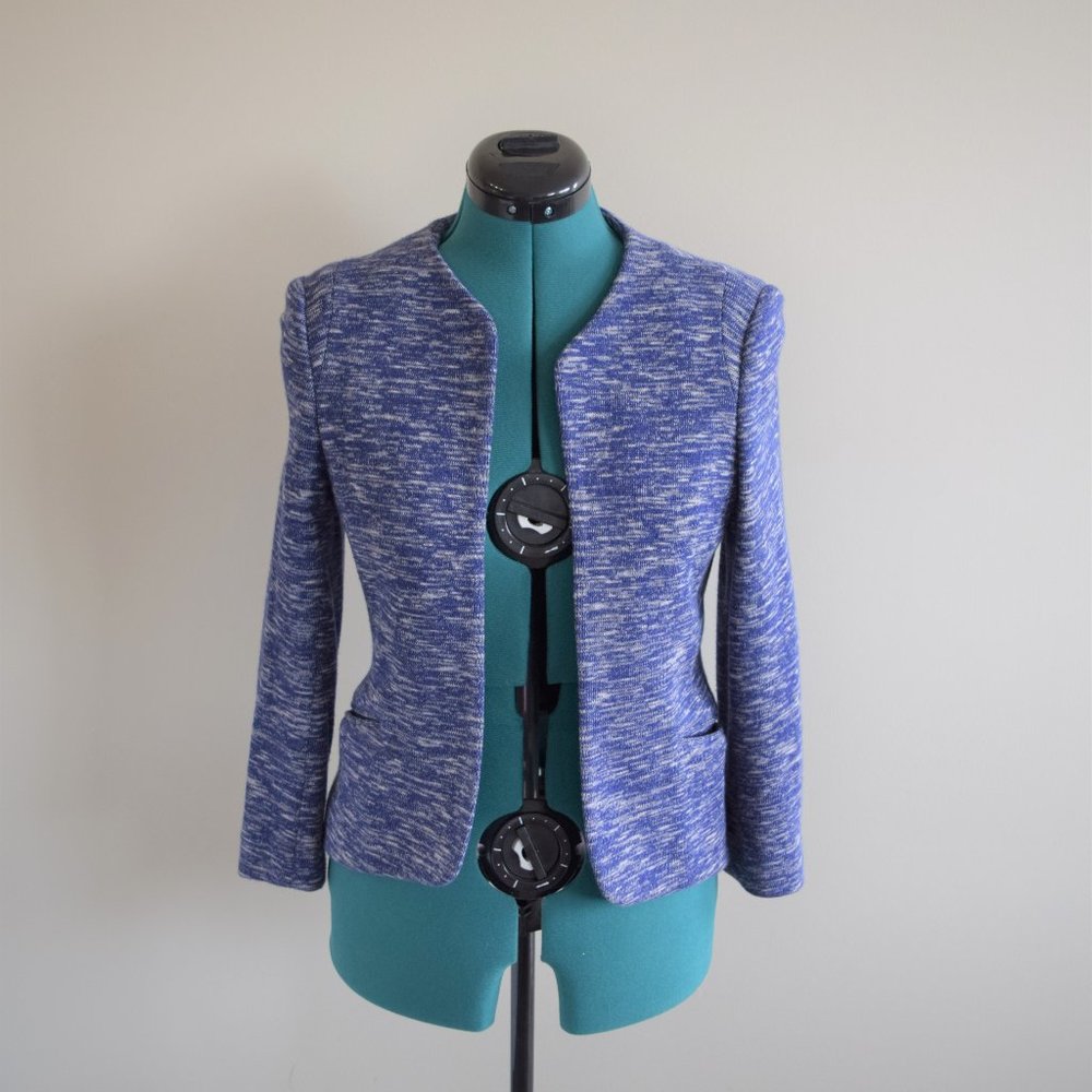 MOVING SALE- Blue and White Wool Festin Wilfred Blazer Jacket